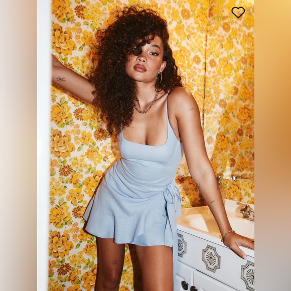 NWT Princess Polly Cottage Hill Mini Dress in baby blue - US 2 - Picture 8 of 15